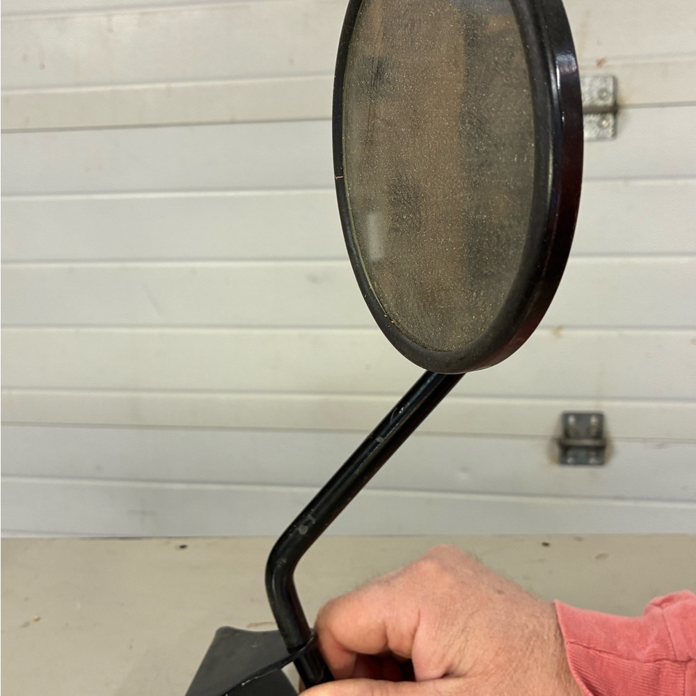 Antique black truck mirror